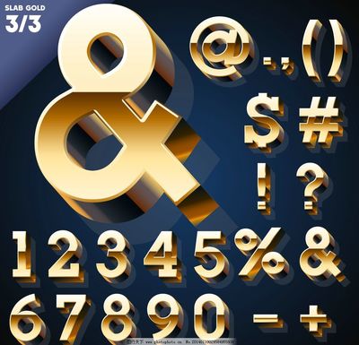 金色运算符号 数字广告设计的质感符号与时尚潮流